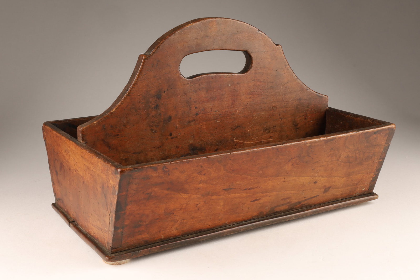 Early French-Canadian Cherry Wood Cutlery Tray, Quebec, c. 1830 (1 of 8)