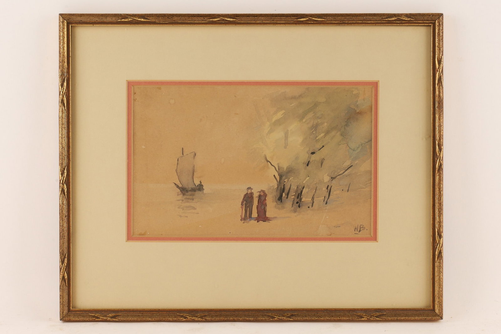 William Brymner (Canadian, 1855-1925) Watercolour Landscape with Figures and Boat (1 of 6)