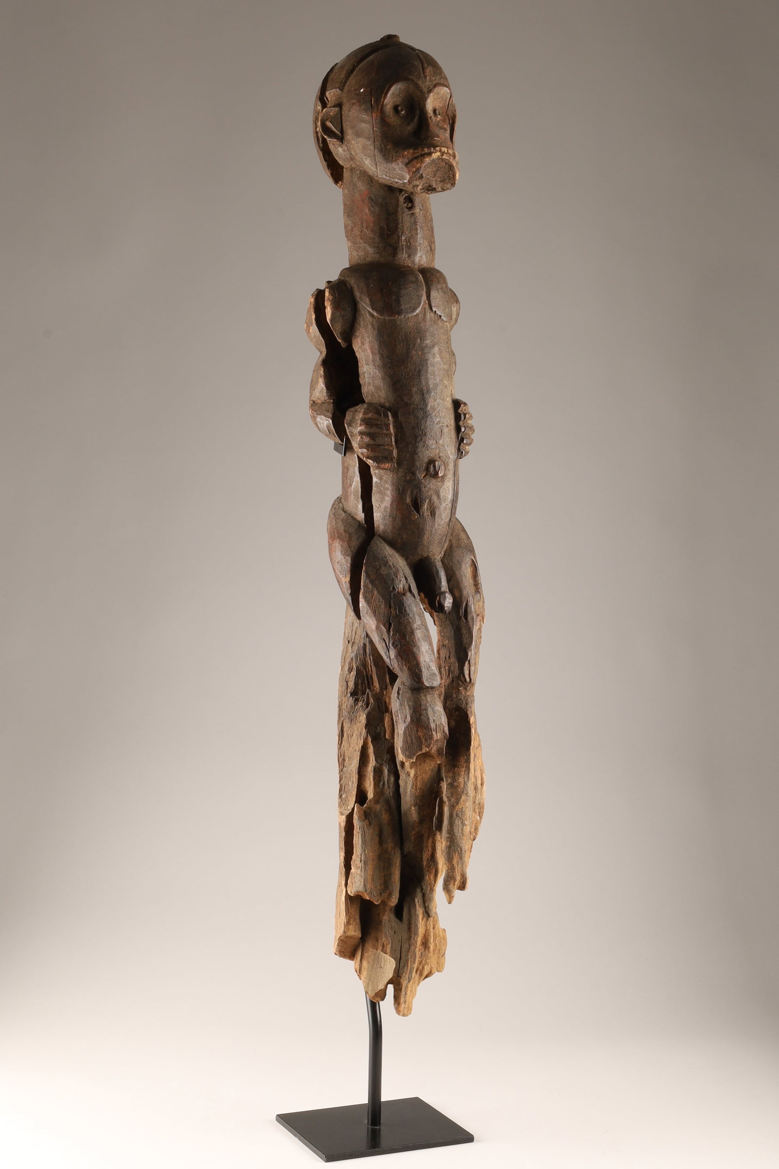 Large African Mumuye Wood Male Figure on Metal Mount (1 of 13)