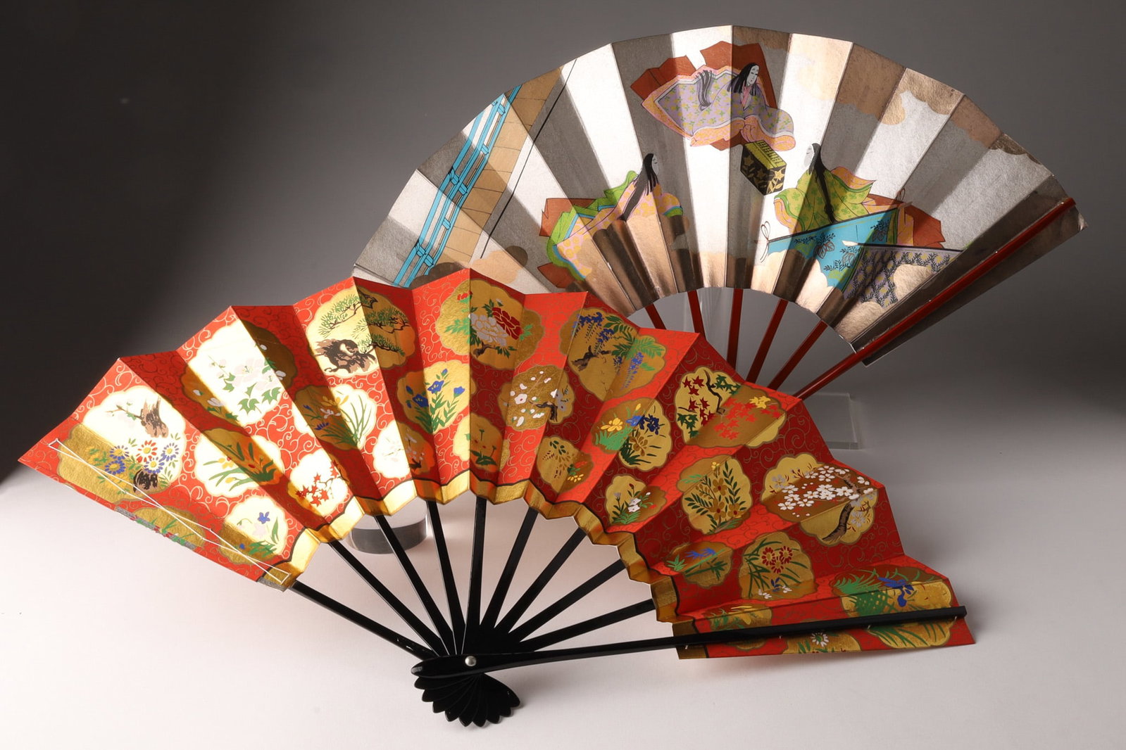 Pair of Japanese Vintage Kyoto Sensu Folding Dance Fans (1 of 10)