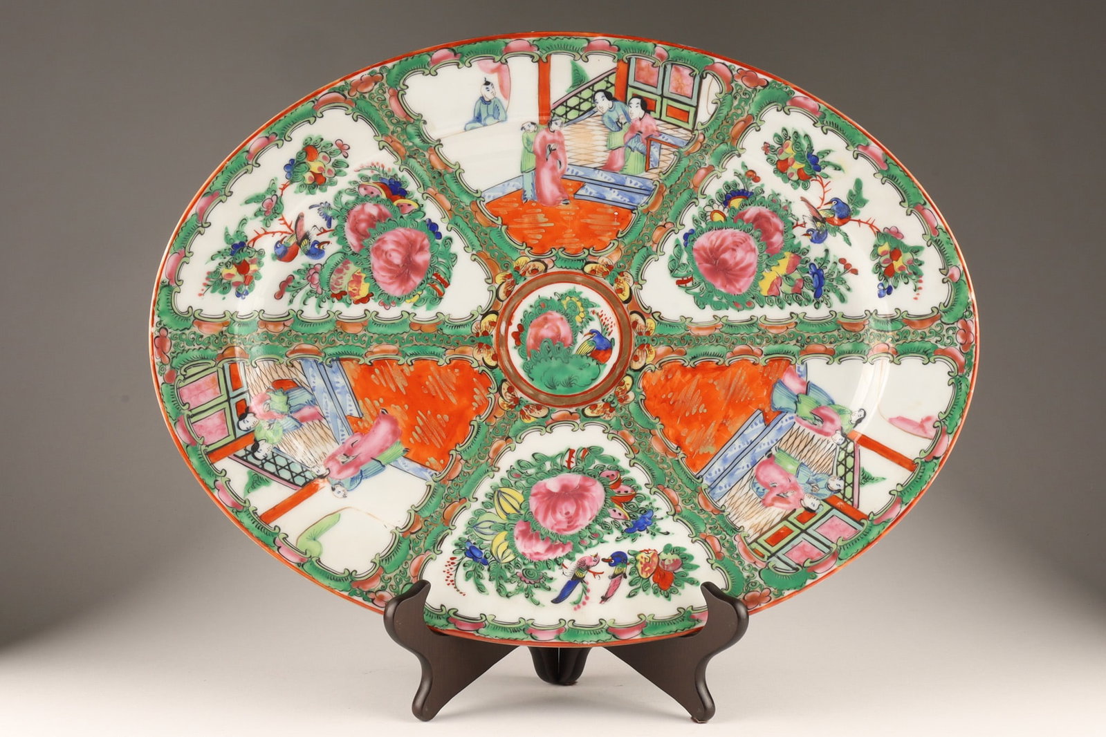 Chinese Export Rose Medallion Oval Porcelain Platter (1 of 8)