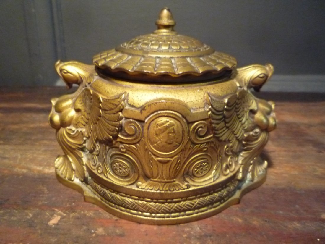 Rare Tiffany Studios Spanish Inkwell: Rare Tiffany Studios Spanish Inkwell. Stamped Tiffany Studios New York 1883. Length 5.5" x 4.5" 4".