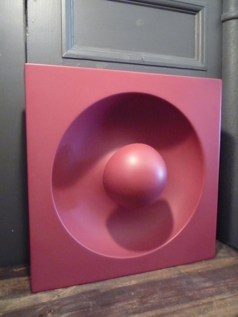 Verner Panton Spiegel Lamp: Mid-Century Verner Panton Spiegel Lamp. Fiberglass. 24" x 24" x 8"