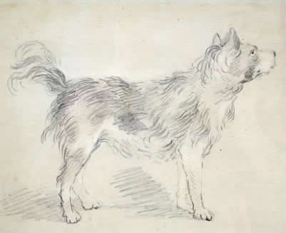 Morland British Drawing 18th Century Dog