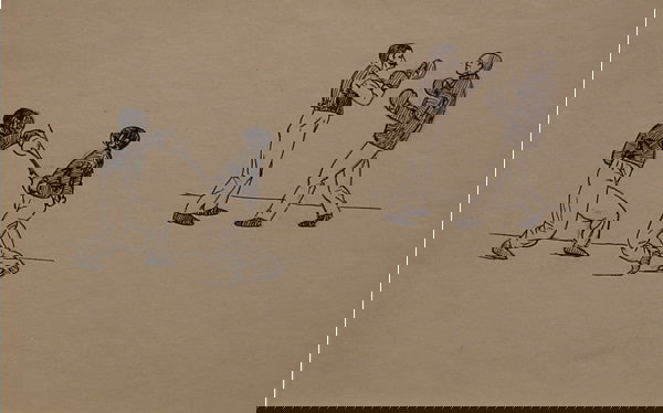 Edward Hopper American Realism Modern: Edward Hopper (1882-1967) American. Studies of Fencers and Boxers. Pen and ink on paper. 4 ½ x 7 ¾ in. Provenance: EX. COLL.: the artist, until 1967; to his widow, Jo Hopper, until 1968; to her esta