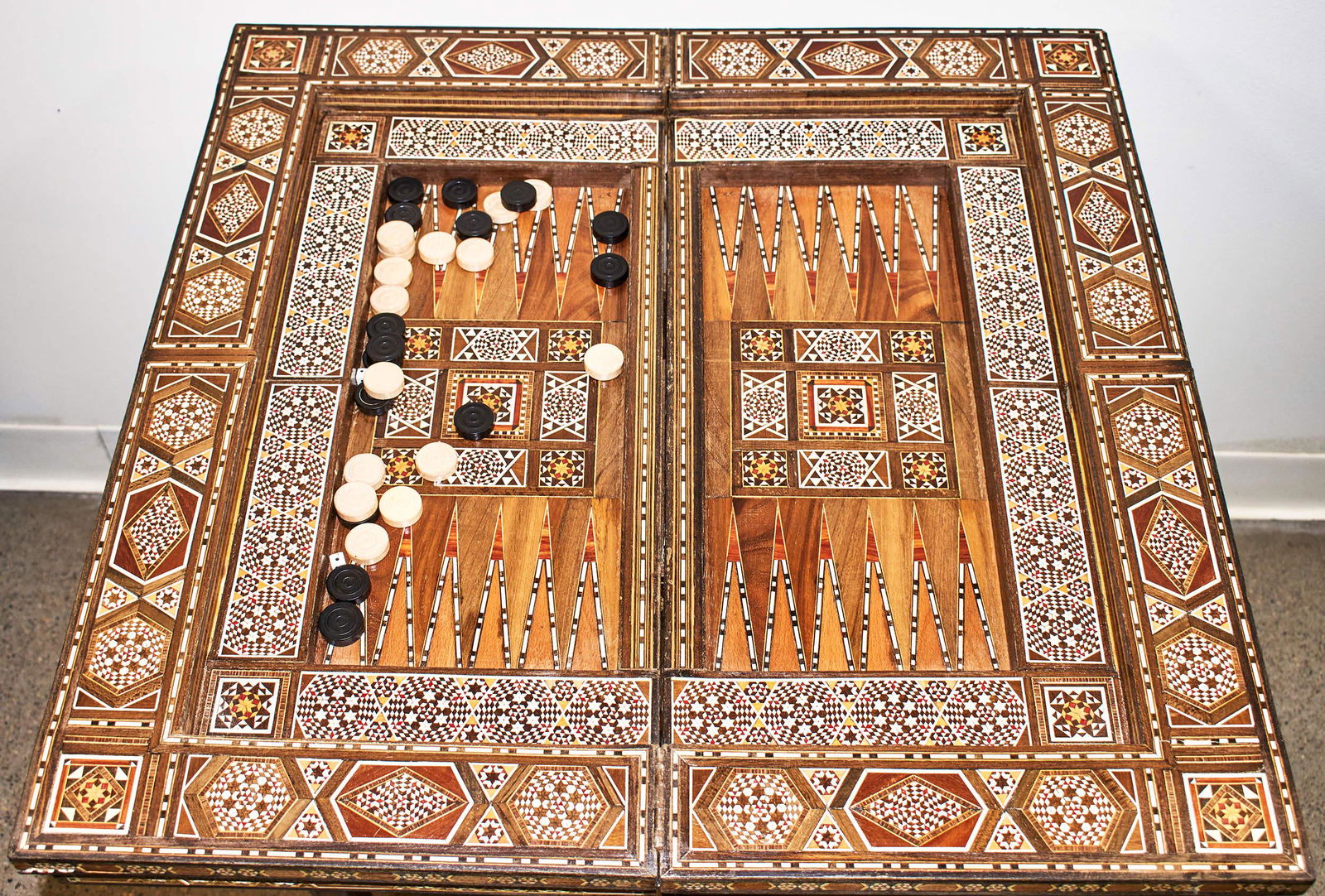 Persian Inlaid Game Table (Levantine, 20th Century) (1 of 4)