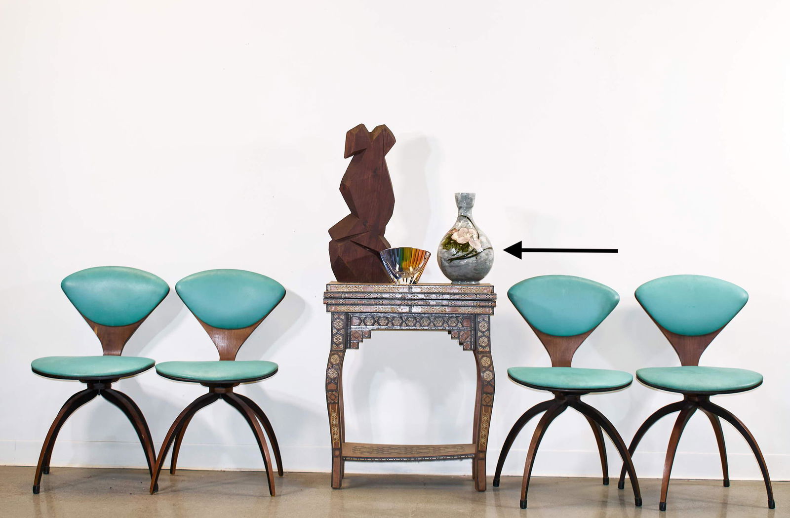 Ceramic Hand-painted Vase (Mid Century) (1 of 6)