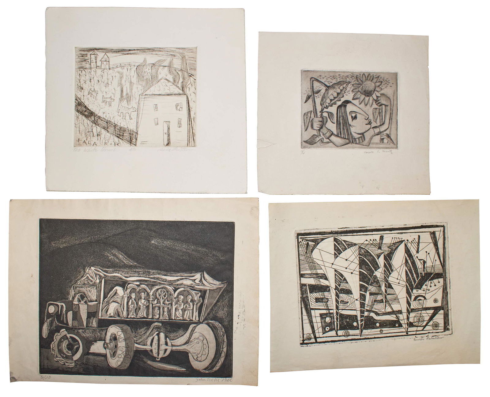 Modern and Contemporary School Etchings and Lithographs (1 of 1)