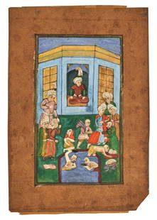 Hindi Safar Manuscript Leaf (18th - 19th Century): Indian illuminated manuscript leaf. 9 1/2 x 6 3/8 inches.