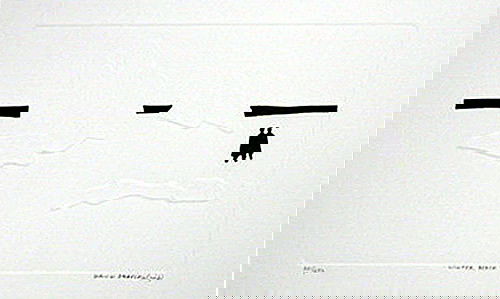 Shapiro American Print Modern: David Shapiro (b.1944) American. Winter Beach. Intaglio print. 11 ½ x 17 ¾ in. Signed in pencil lower right. Titled lower center. Edition lower left: 221/250. (unframed)