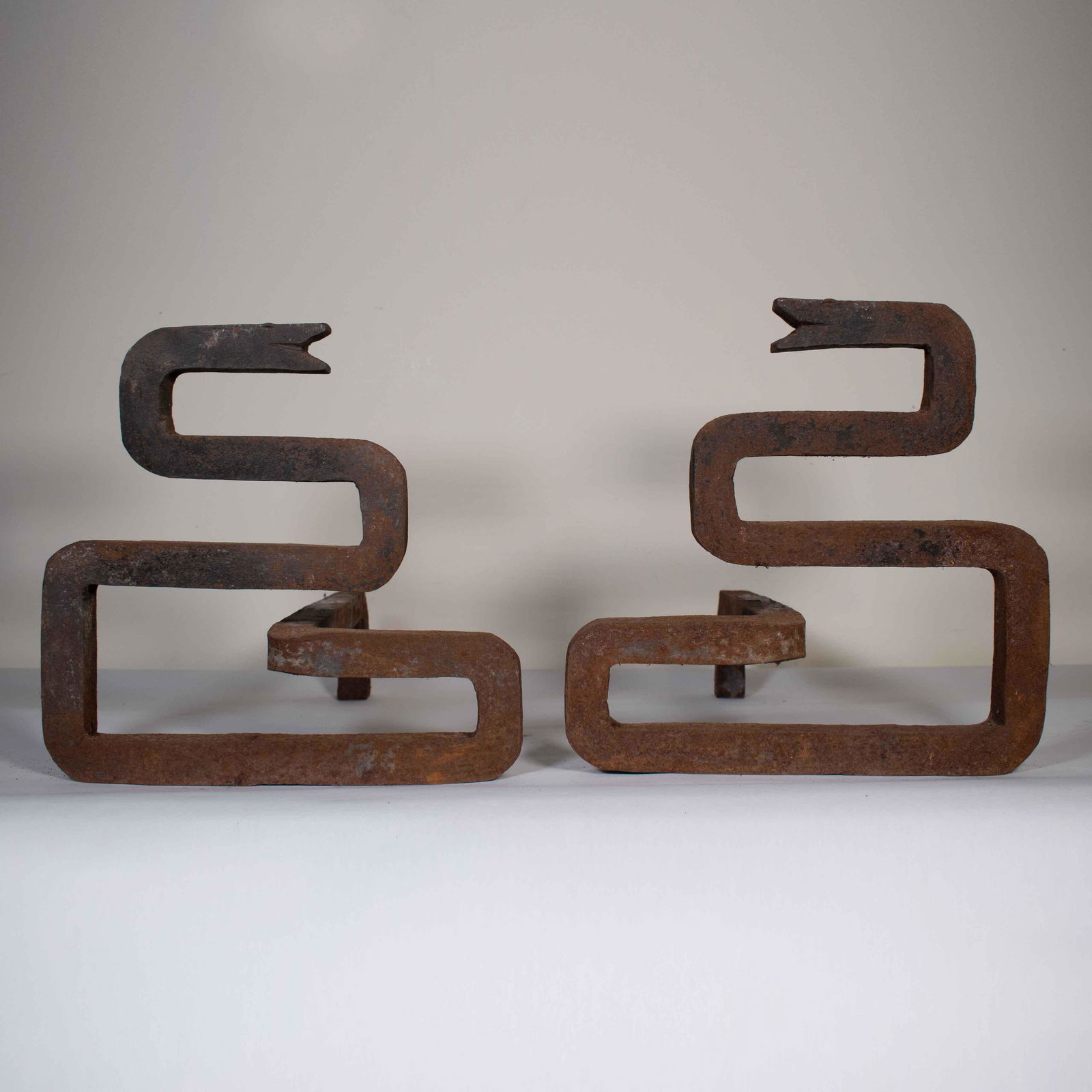 Snake Arts & Crafts Andirons (American, Early 20th) (1 of 1)