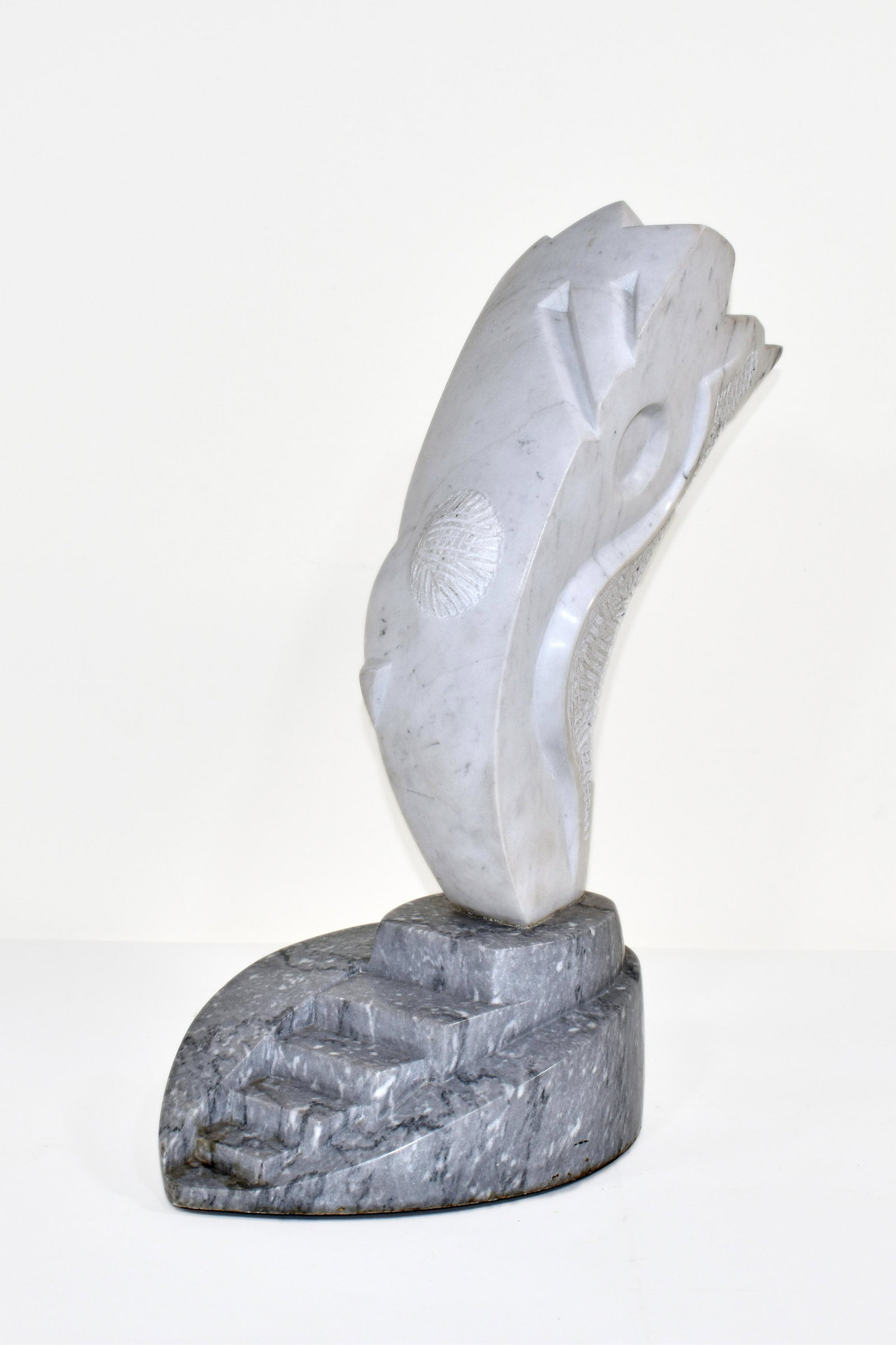Randy Herman (American, 20th Century): Marble. 20 x 12 x 17 inches. Note: This sculpture is cataloged on the artist's website. Provenance: Private Connecticut collection.