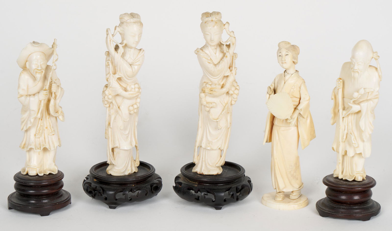 Five Carved Chinese Figures (1 of 1)