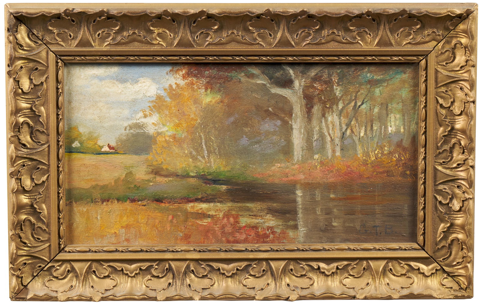 George T. Brown (American, 19th Century): Oil on board. 9 1/4" x 5"; 11 3/4" x 7 1/2" (overall). Provenance: The descendants of Jean Paul & Emily Selinger (Rhode Island).