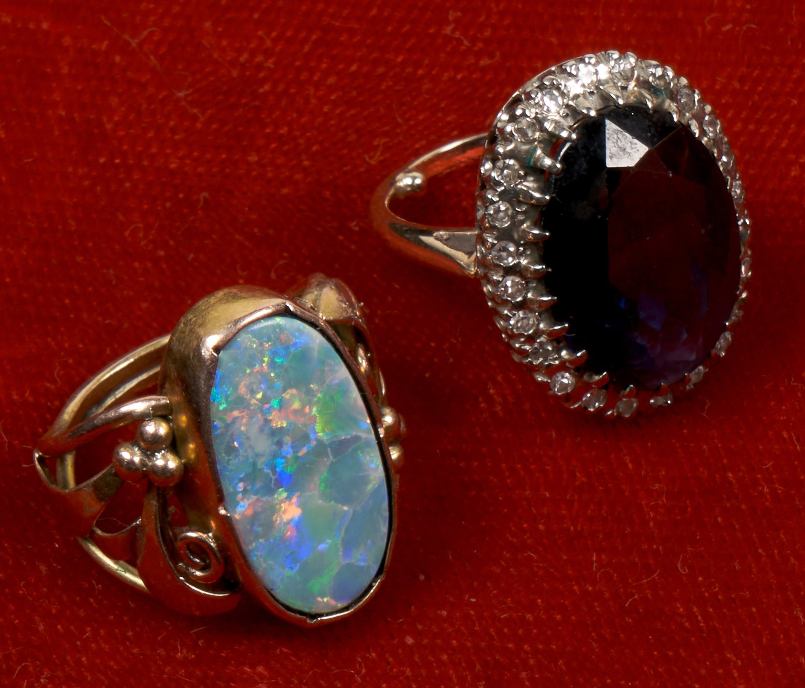 Opal and Spinel Diamond Rings (1 of 3)
