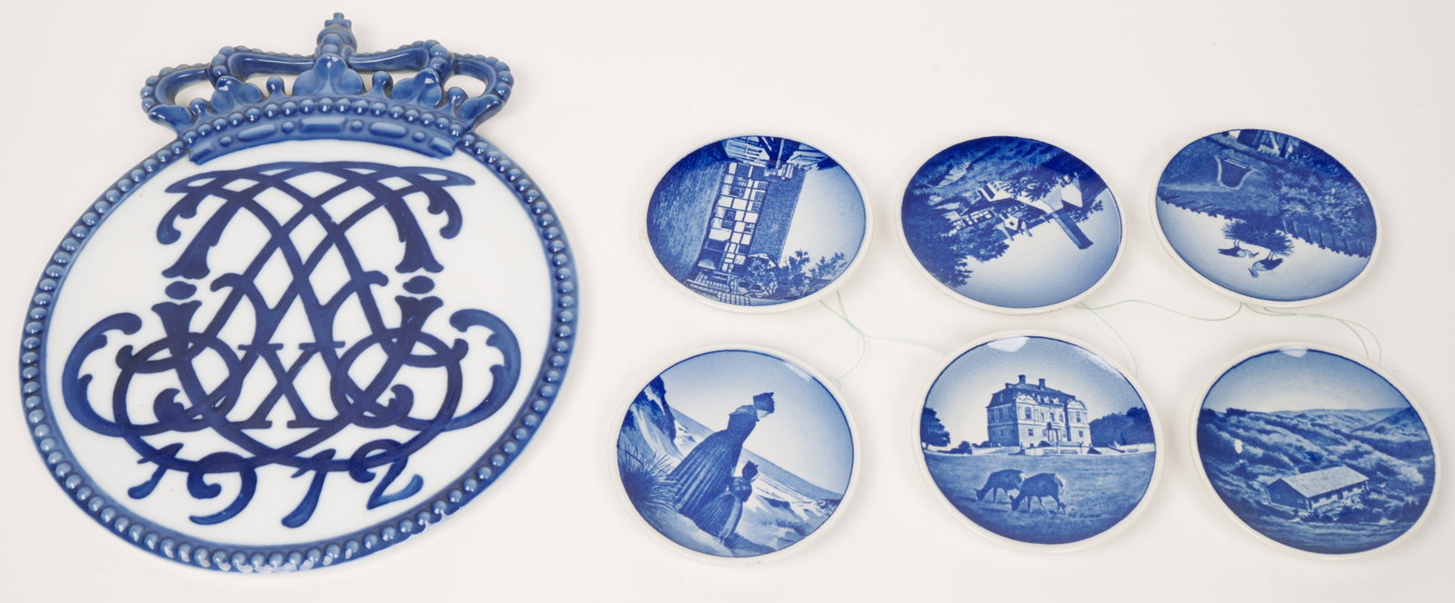 Royal Copenhagen (Denmark): Seven articles. Provenance: Estate of Judith Skoogfors-Prip (Artist-Educator, 1934 - 2022); John Axel Prip(Artist-Metalsmith, 1922 - 2009); Olaf Skoogfors (Artist-Metalsmith, 1930 - 1975).