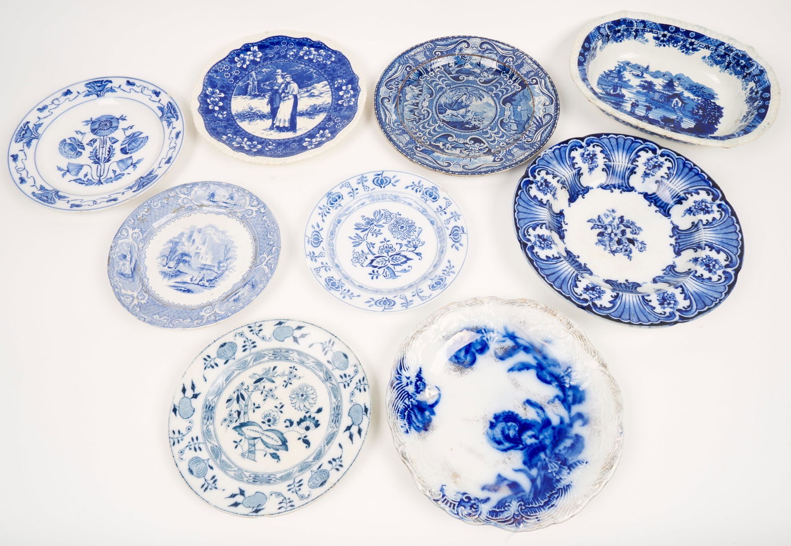 Blue and White Wares Plates and Bowls (Antique) (1 of 3)
