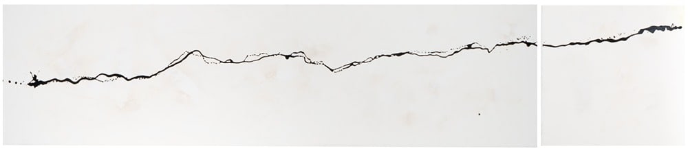 Rr. Lyon (Vallauris, France, 20th Century): 'Just for the Love of the Labor.' Diptych. Oil on canvas. Signed, titled and dated: 2004. 75 x 20" (larger piece); 20 x 20" (smaller piece).