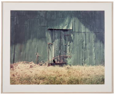 William Christenberry (American, 1936 - 2016): 'Front Door of Green Warehouse, Newbern, Alabama'. Signed, titled and dated 1989 on verso. 30 x 40". Provenance: Pace/Macgill Gallery, New York.