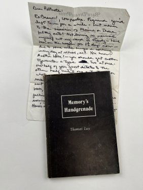 Thomas Lux First Edition and Letter