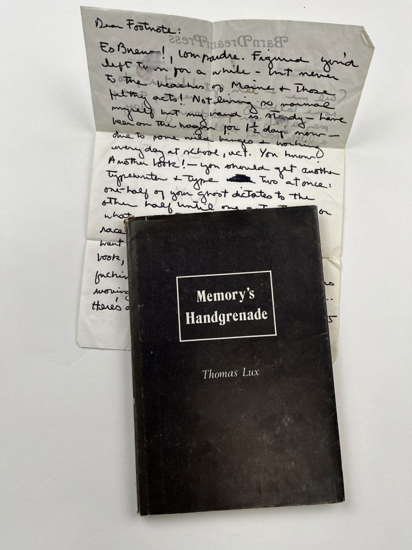 Thomas Lux First Edition and Letter (1 of 3)