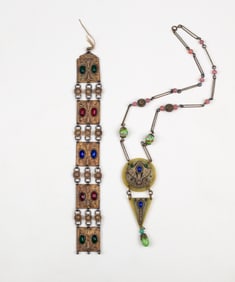 American Egyptian Revival Necklace and Bracelet