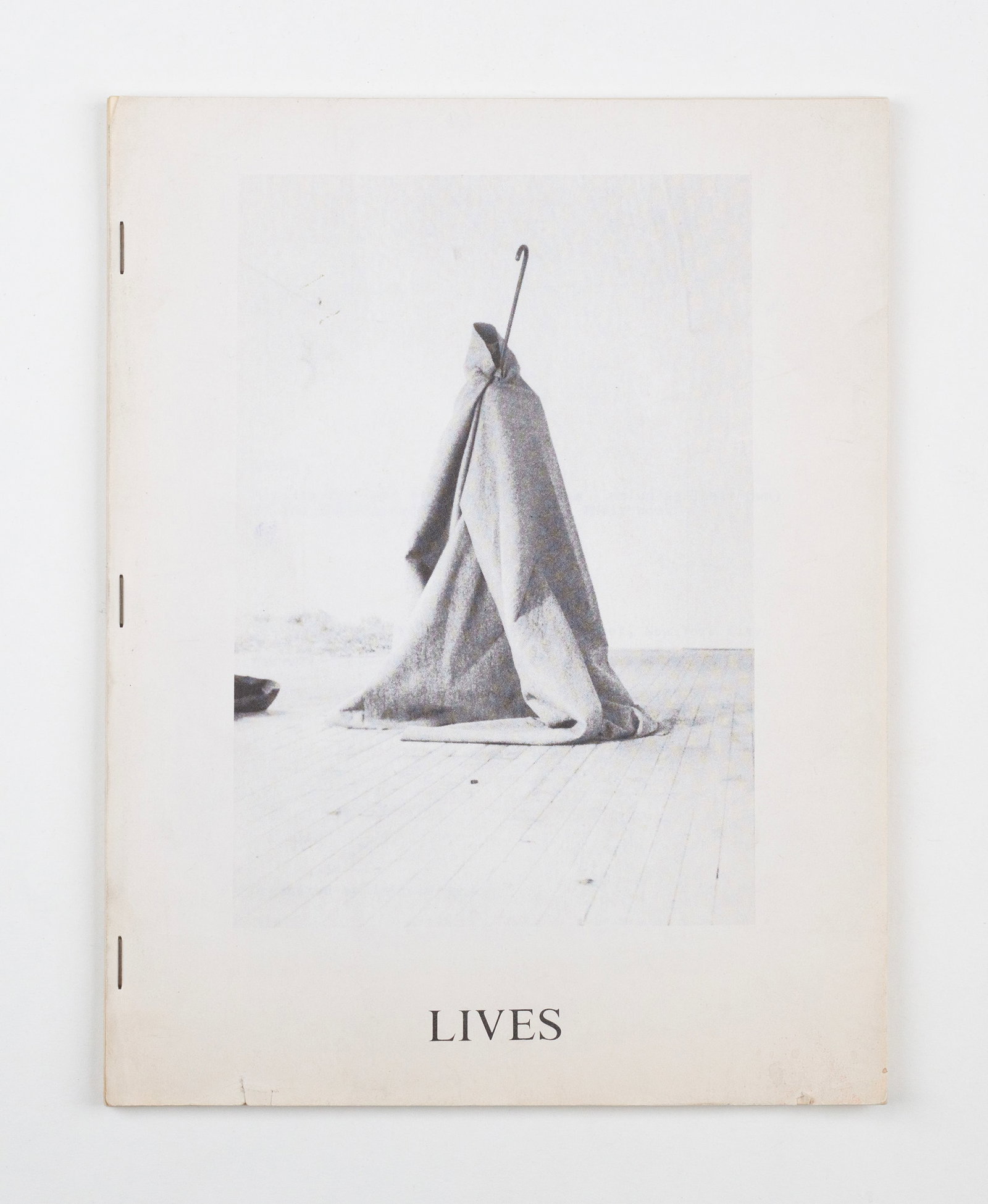 'Lives' (New York, 1975): 'Lives -Artists Who Deal With Peoples' Lives (Including Their Own) As The Subject And/Or The Medium of Their Work.' Xeroxed, staple-bound catalog (bookwork) created in conjunction with the group show 