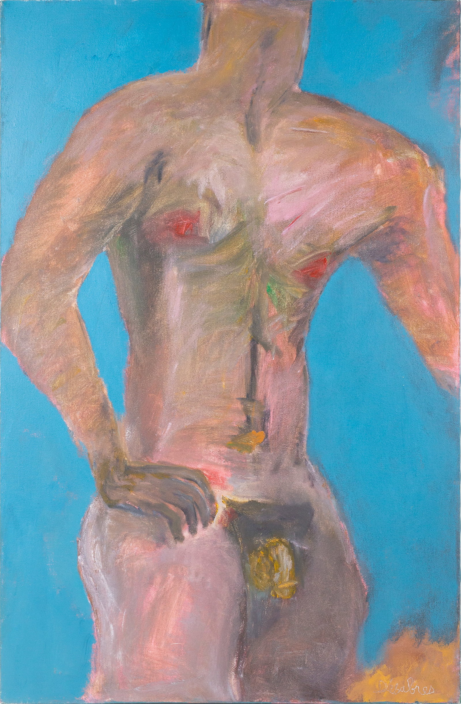 Raymonde "Ré" Désabres (French - American 1925-2020): "Look But Don't Touch." Oil on canvas. Labeled and titled on verso. 26 x 24". Provenance: Art Association of Harrisburg, PA.