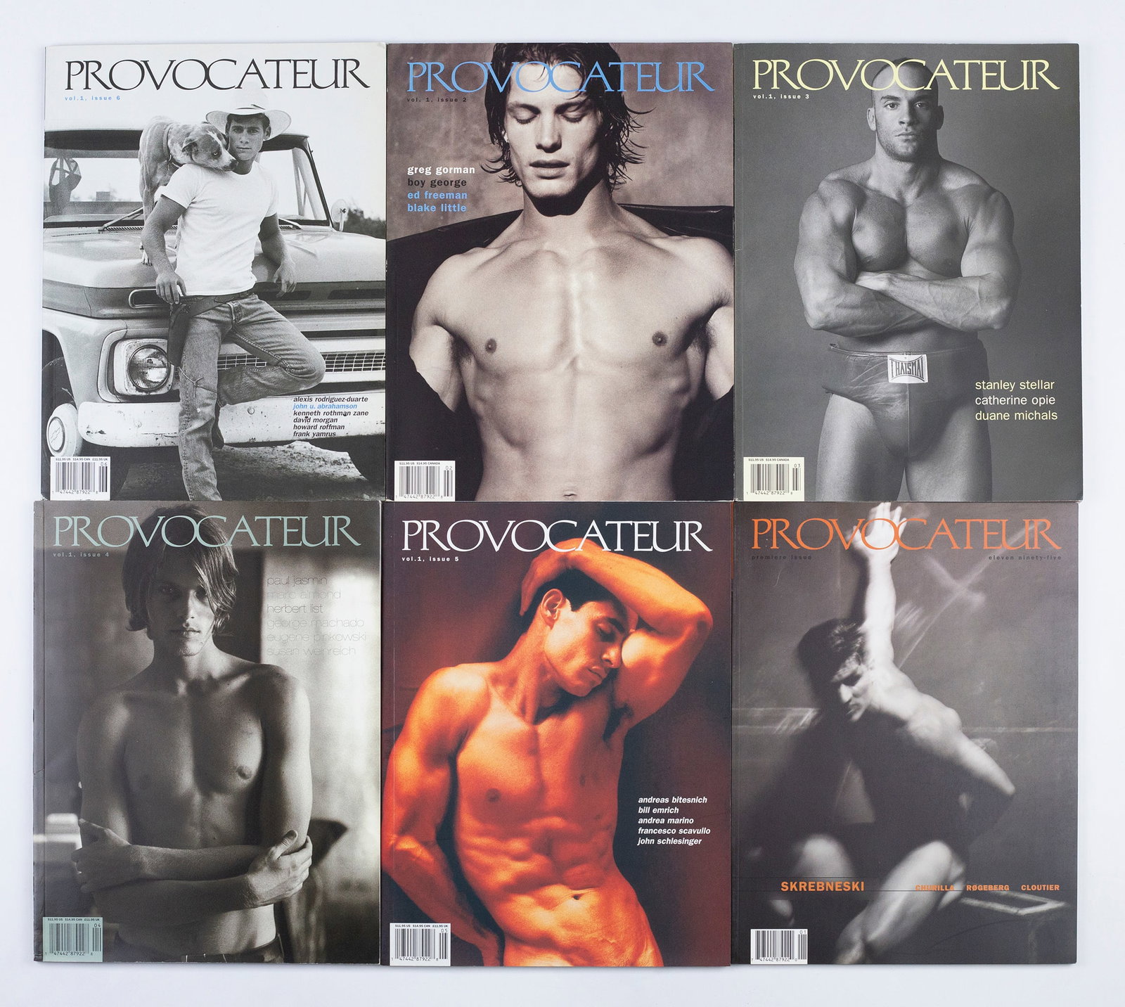 Provocateur Magazine Box Set Vol. 1-6: One boxed set of the first 6 issues of "Provocateur" magazine from Alluvial Publishing. 1996. In hard bound slip case with silver embossed label reading "Provocateur".
