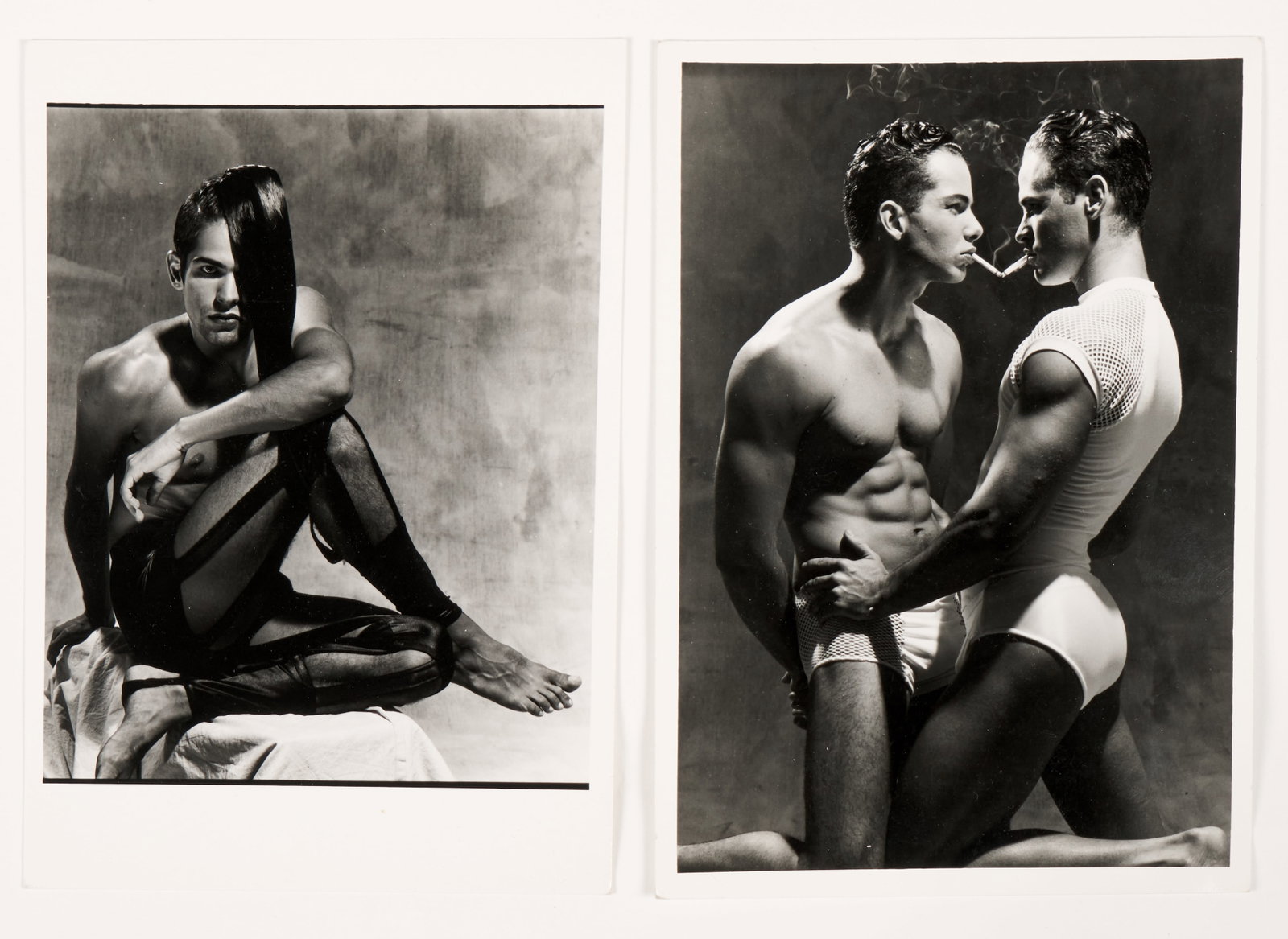 Thomas Holdorf (American, 1955-1994): Two silver gelatin prints. Signed on verso. 5 x 7" Holdorf's multifaceted photographic work spanned the worlds of fine art and the commercial; the pieces in this catalog recall the playful yet strictl