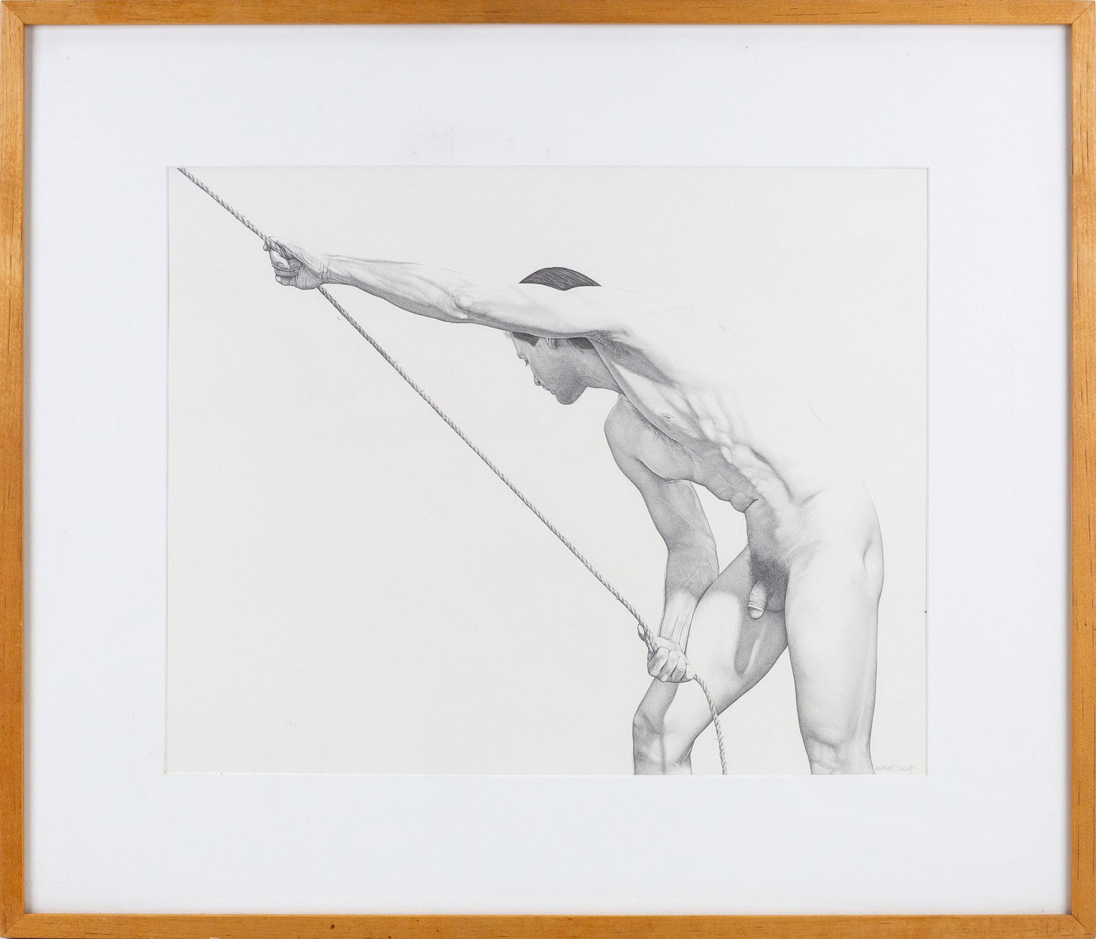 Robert Schultz (American, b. 1953): 'Rope Diagonal.' 1990. Graphite on paper. 16 x 20"; 25 x 29". Provenance: Roger Ramsay Gallery, Chicago.