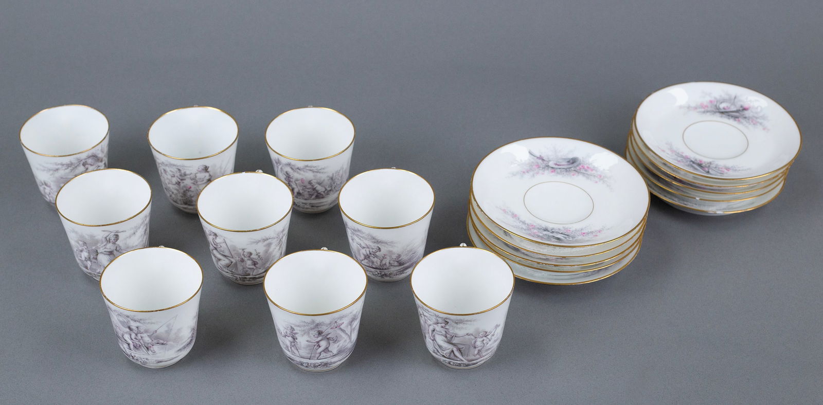 Georges Boyer Cups and Saucers (French, Antique) (1 of 4)