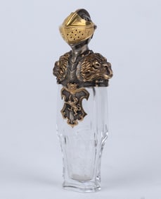 Antique Perfume Bottle 18K and Sterling
