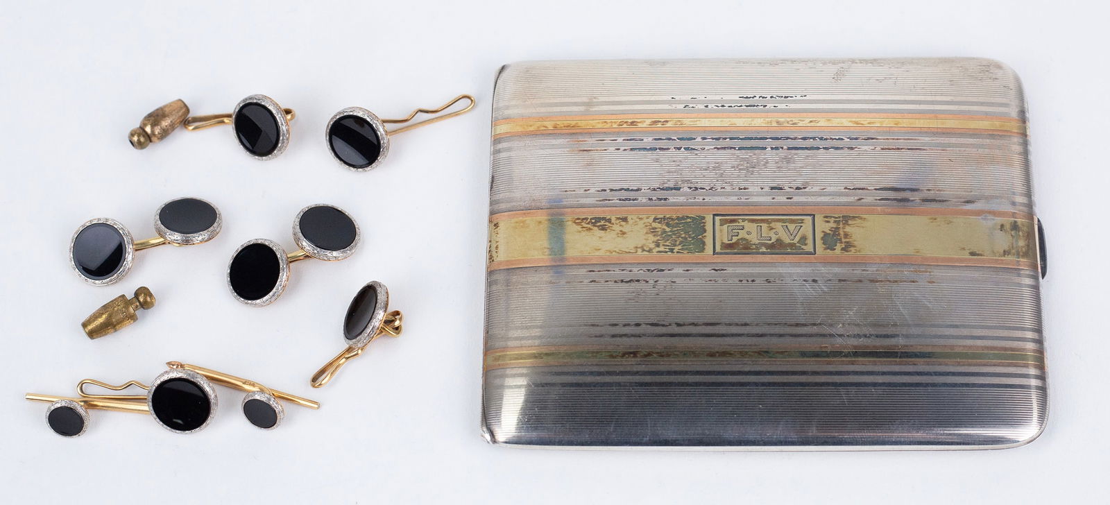 Sterling and 14k Cigarette Case (Black Starr Frost) (1 of 4)