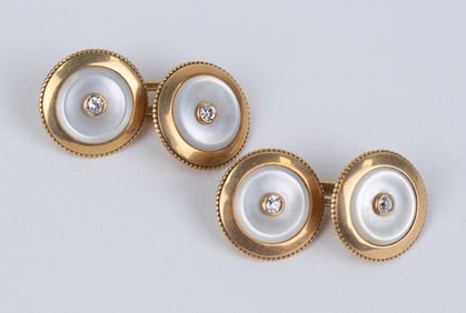 14K Mother of Pearl Cufflinks