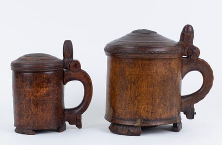 Antique Norwegian Beer Steins (Circa 1880s)