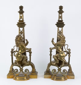 Antique Brass Andirons