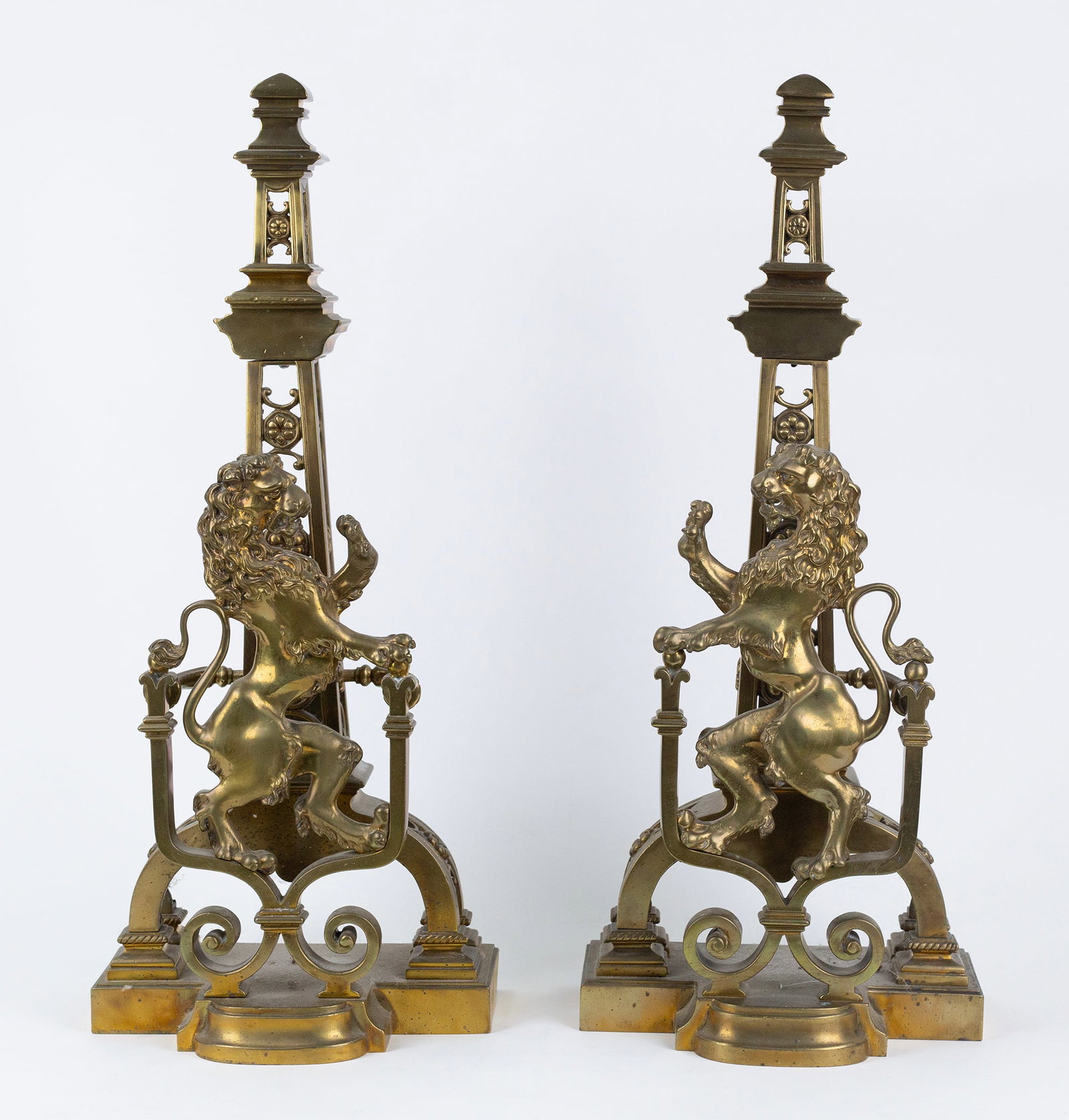 Antique Brass Andirons (1 of 2)