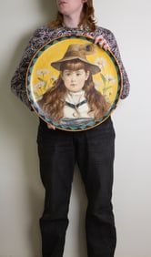 Painted Minton Portrait Plaque (A.E. Black, 19th Century)