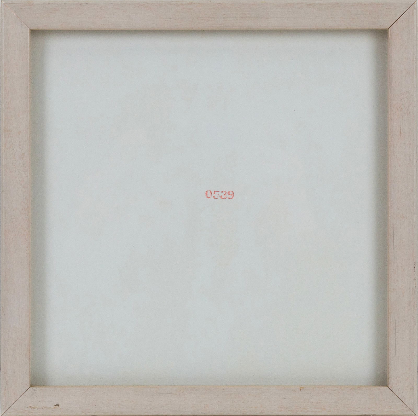 Carl Andre (American - Massachusetts, 1935 - 2024): "0539". 1977. Print from the "Rubber Stamp Portfolio". Print "0001" from this edition is in the collection of MoMA. Edition of 1000. 8 x 8"; 9 x 9" (overall). Framed. Provenance: Estate of a Manhattan