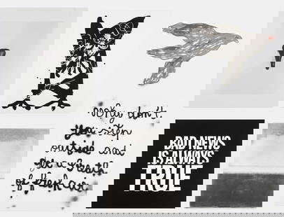 White Columns Print Portfolio: Six (6) black and white silkscreen prints by artists Talia Chetrit (American, b. 1982), Anne-Lise Coste (French, b. 1973), Peter Doig (Scottish, b. 1959), John Giorno (American, 1936-2019), Ugo Rondin