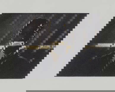 Robert Longo (American - New York, b. 1953): "H." From the "Mnemonic Pictures Portfolio." 1995. Photo transfer lithograph. Published by Edition Saga Pictures. Edition of 48, one labeled II. Signed on the right. 8 x 10"; 10 x 12". The print depic