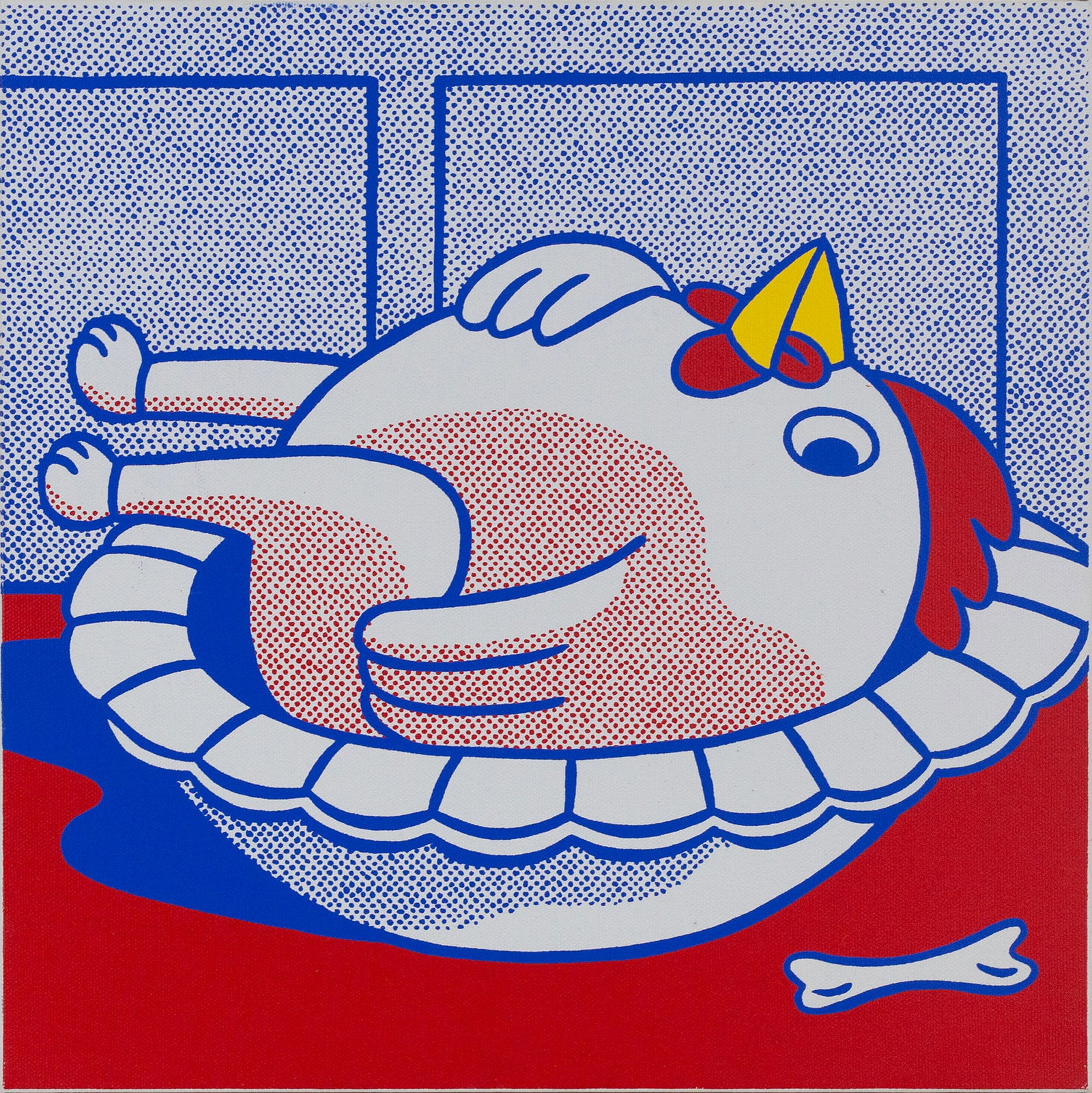 Suzy Amakane (Japanese, b. 1956): "CANNIVAL - Blue." 2007. Serigraph on stretched canvas. Edition of 10. Labeled, signed, dated, and numbered 7/10 on the verso. 13 1/4 x 13 1/4" (overall). Framed. Provenance: Estate of a Manhattan art