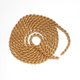14k Gold Long Rope Chain