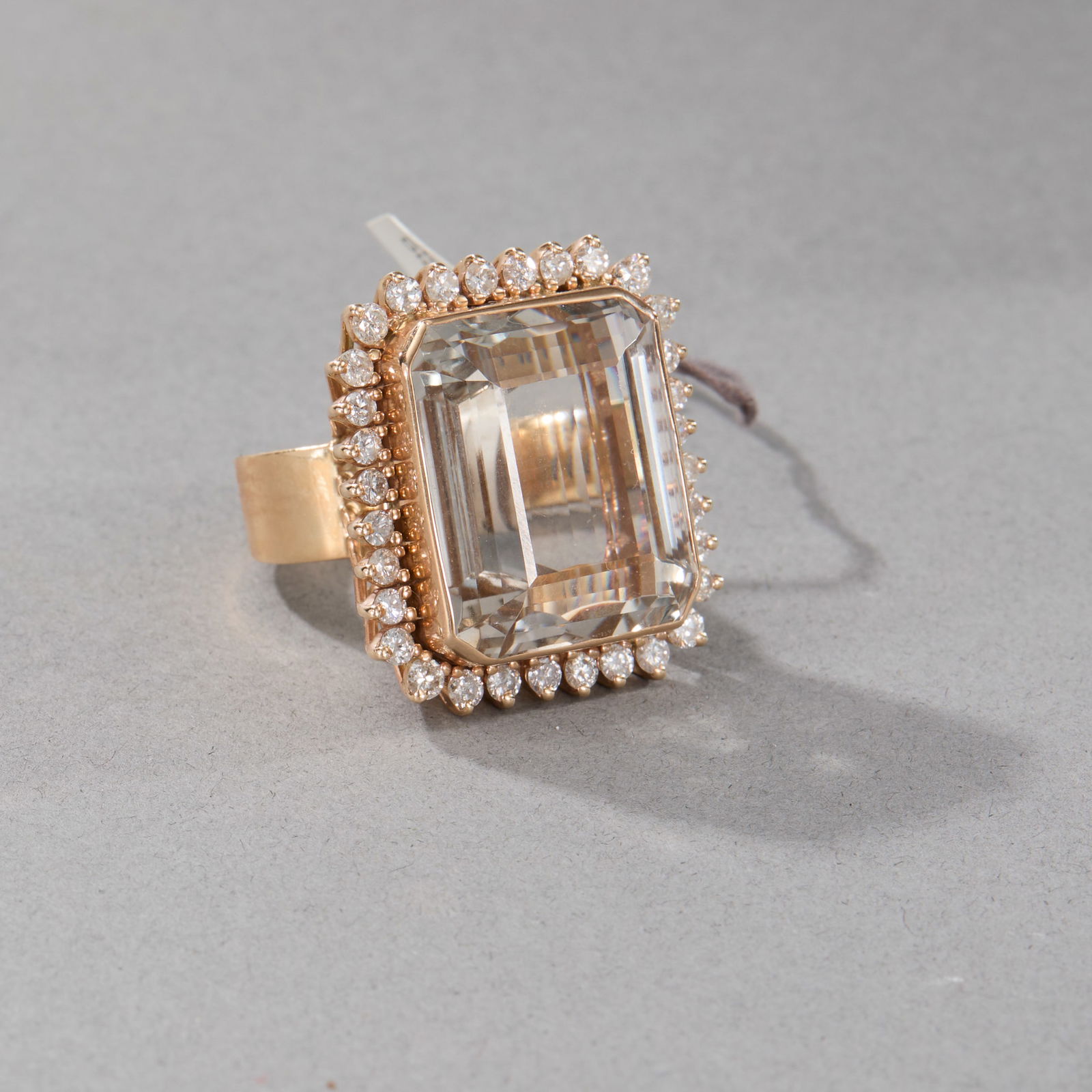14k Yellow Gold Pink Quartz and Diamond Ring (1 of 2)