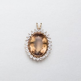 14k Citrine Pendant