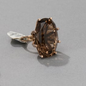 14k Gold Smoky Quartz Ring