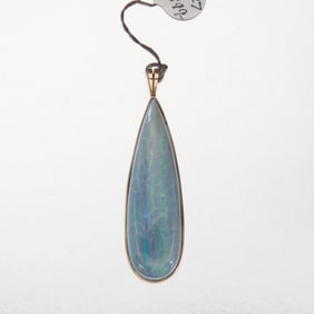 Blue Gray Opal 14k Pendant