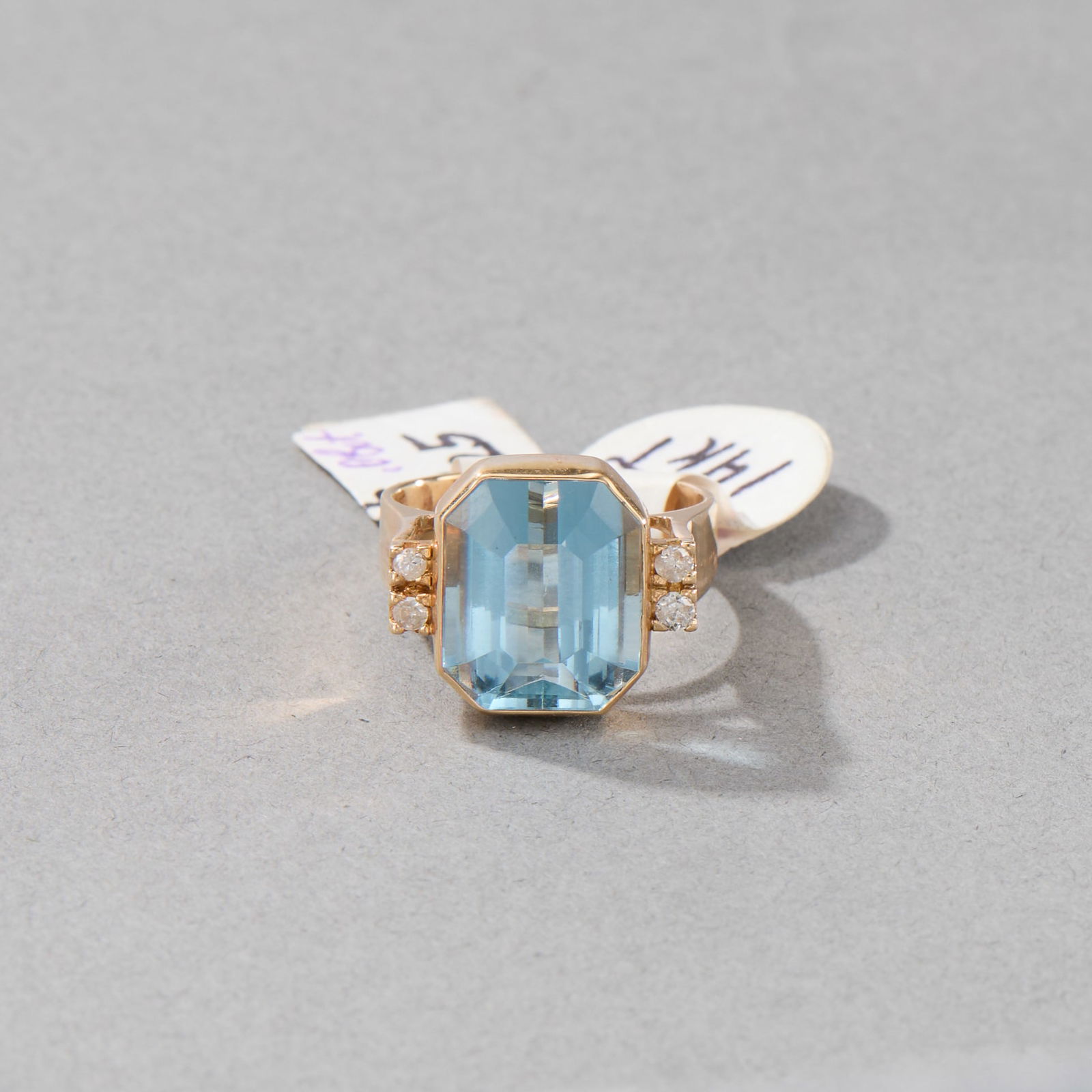 14k Yellow Gold Light Blue Topaz and Diamond (1 of 2)