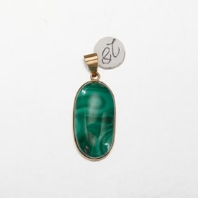 14k Malachite Pendant